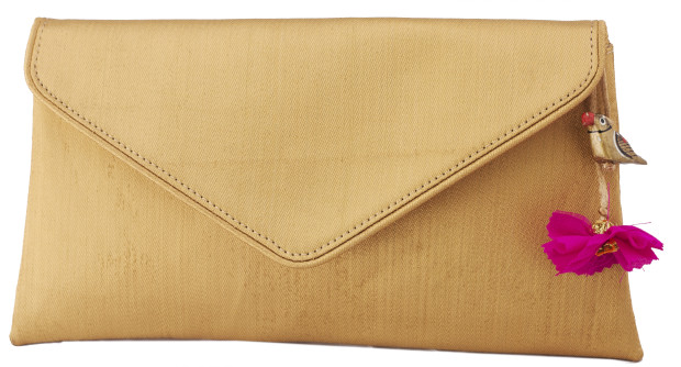 Pure Ghee Designs Envelope Clutch Gold Small