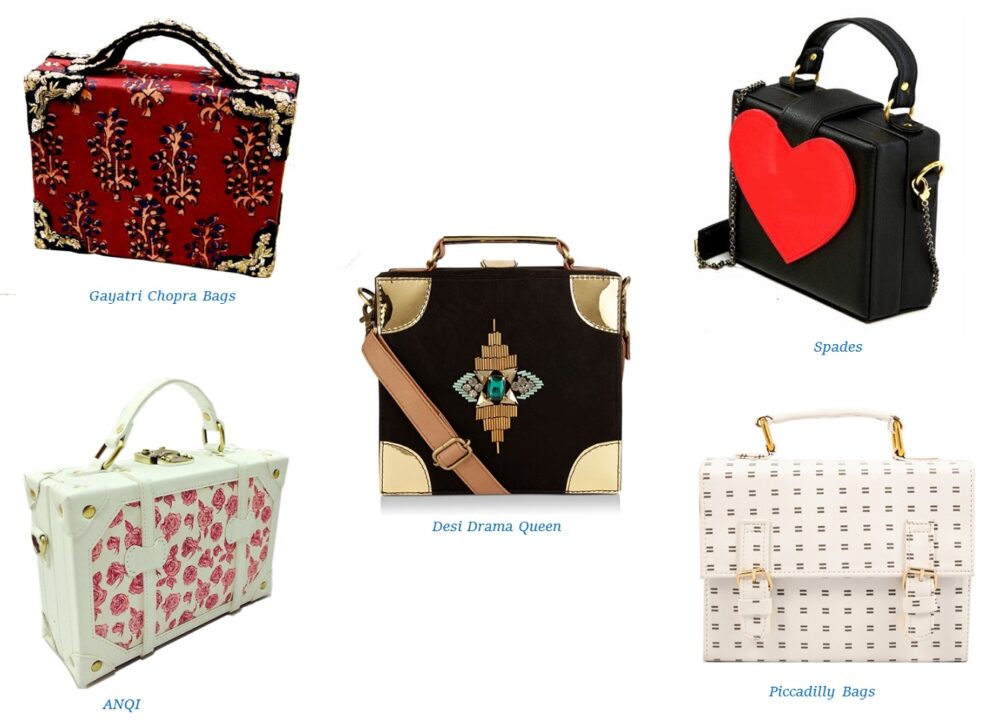 Box Bags, Desi Drama Queen, Spades. Piccadilly, ANQI, Gayatri Chopra Bags