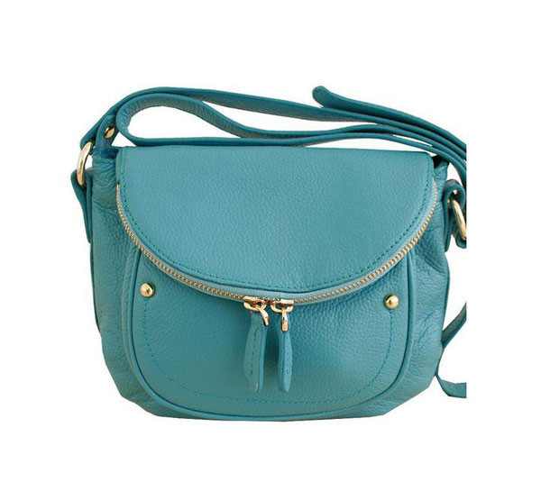 High on Leather Blue Small Satchel