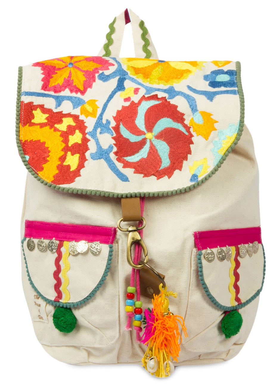 Limeroad Beige Embellished Backpack