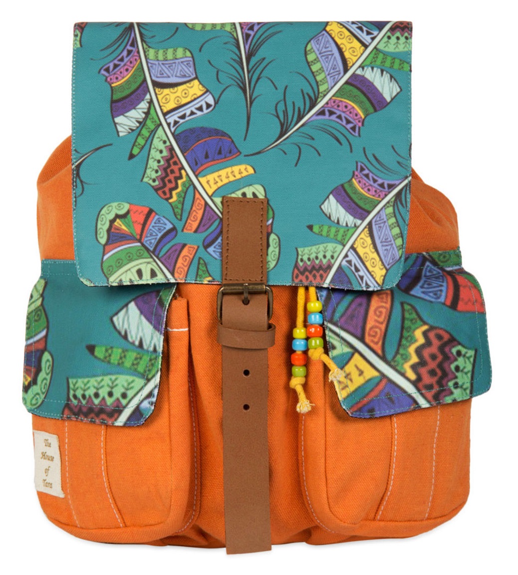 Limeroad Orange-Teal Backpack