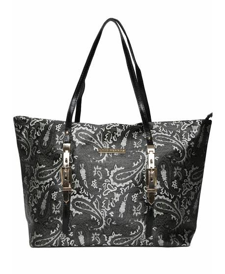 lino perros black printed shoulder handbag - bagslounge.com - myntra