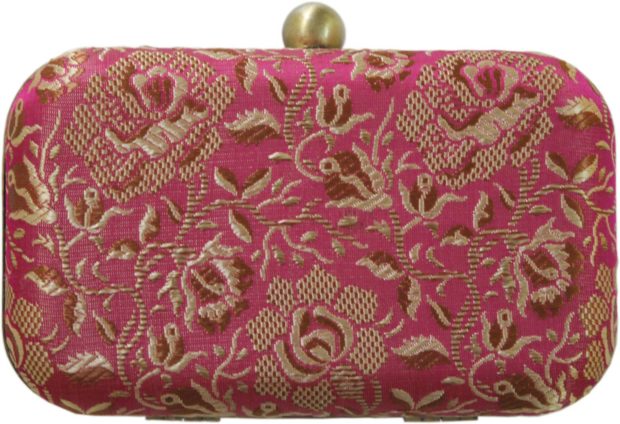 Pink and Gold Box Clutch